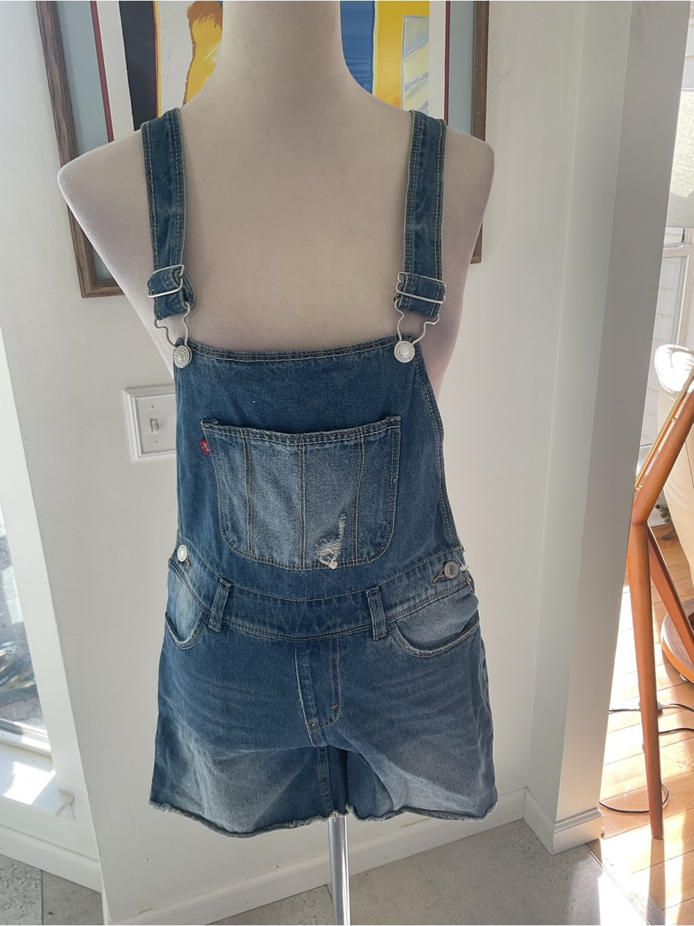 Levi's Blue Denim Short Overalls